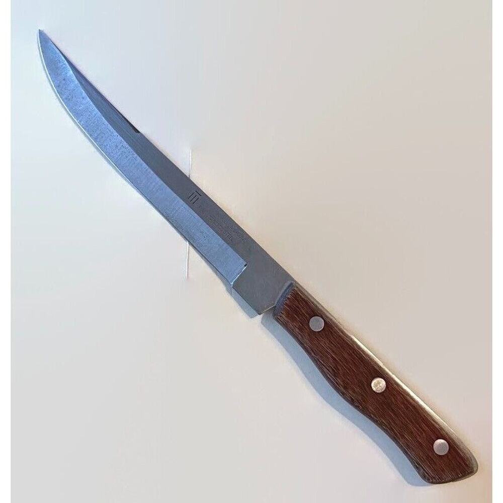 Maxam Precision Hollow Ground Fine Stainless Steel Carving Knife 6in Wood Handle